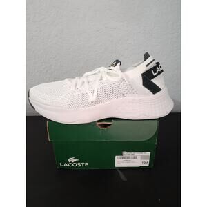 Lacoste Men's Court-Drive-Knit Sneakers Low Top White/Navy/Green 10.5